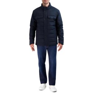 imageCole Haan Mens Comfort Rain Quilt CoatBlue