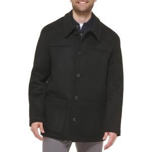 imageCole Haan Mens Shirt Collar Wool JacketBlack