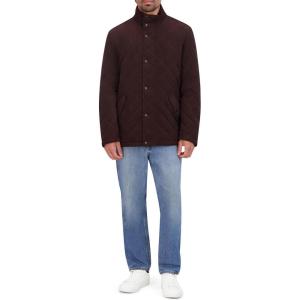imageCole Haan Mens Stand Collar Quilted JacketChocolate
