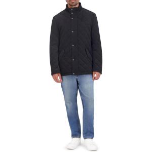 imageCole Haan Mens Stand Collar Quilted JacketCorduroy Black