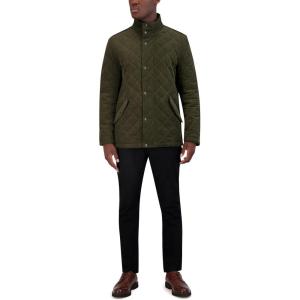 imageCole Haan Mens Stand Collar Quilted JacketCorduroy Olive