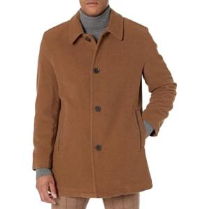 imageCole Haan mens Full Zip Wool Plush Car CoatCamel