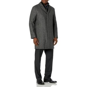 imageCole Haan mens Modern Wool Twill Top Coat With Removable Merino Knit BibMelange Graphite
