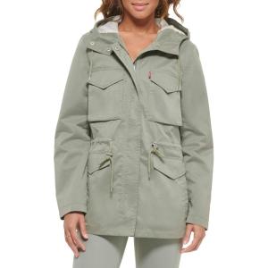 imageLevis Womens Plus Four Pocket Hooded Military JacketSea Green
