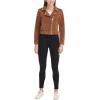 imageLevis Womens Faux Leather Belted Motorcycle Jacket Standard ampamp Plus SizesCognac Faux Suede