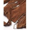 imageLevis Womens Faux Leather Belted Motorcycle Jacket Standard ampamp Plus SizesCognac Faux Suede