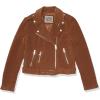 imageLevis Womens Faux Leather Belted Motorcycle Jacket Standard ampamp Plus SizesCognac Faux Suede