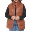 imageLevis Womens Vegan Leather Puffer VestCamel With Belt
