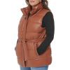 imageLevis Womens Vegan Leather Puffer VestCamel With Belt
