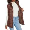 imageLevis Womens Vegan Leather Puffer VestChocolate Brown With Belt