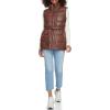 imageLevis Womens Vegan Leather Puffer VestChocolate Brown With Belt