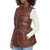 imageLevis Womens Vegan Leather Puffer VestChocolate Brown With Belt