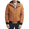 imageLevis Mens Soft Shell Sherpa Lined Hooded Bomber JacketBrown