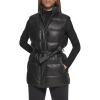 imageLevis Womens Vegan Leather Puffer VestBlack With Belt