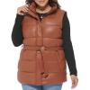 imageLevis Womens Vegan Leather Puffer VestCamel With Belt