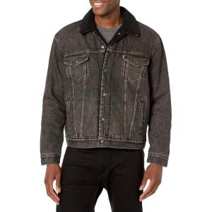 imageLevis Mens Sherpa Lined Trucker Jacket Also Available in Big ampamp TallBlow Away  Black