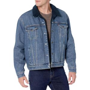 imageLevis Mens Sherpa Lined Trucker Jacket Also Available in Big ampamp TallIn the Navy