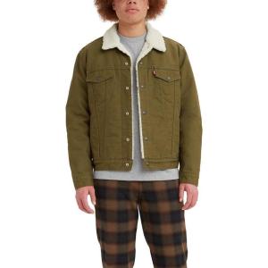 imageLevis Mens Sherpa Lined Trucker Jacket Also Available in Big ampamp TallNew Dark Olive