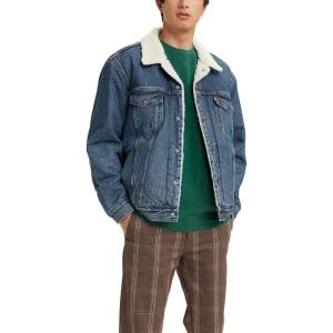 imageLevis Mens Sherpa Lined Trucker Jacket Also Available in Big ampamp TallNew Television  Medium Indigo