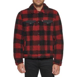 imageLevis Mens Sherpa Lined Trucker Jacket Also Available in Big ampamp TallRed PlaidBlack