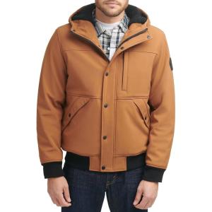 imageLevis Mens Soft Shell Sherpa Lined Hooded Bomber JacketBrown