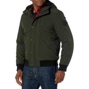 imageLevis Mens Soft Shell Sherpa Lined Hooded Bomber JacketOlive