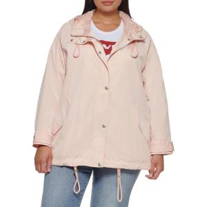 imageLevis Womens Hooded Peached Nylon Zip Front Rain JacketScallop Shell