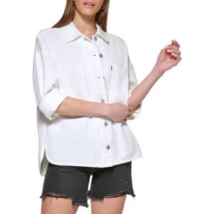 imageLevis womens Cotton Corduroy Shirt Shacket Standard ampamp Plus SizesWhite