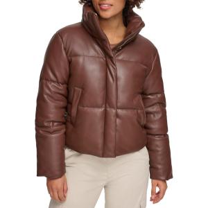 imageLevis womens Levis Womens Vegan Leather Quilted Shorty PufferChocolate Brown