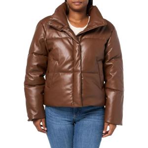 imageLevis womens Levis Womens Vegan Leather Quilted Shorty PufferDark Brown