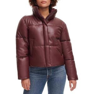 imageLevis womens Levis Womens Vegan Leather Quilted Shorty PufferDark Chocolate