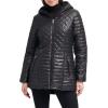 imageKenneth Cole Womens Mixed Quilted Down Alternative Puffer CoatCinched Black