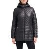 imageKenneth Cole Womens Mixed Quilted Down Alternative Puffer CoatCinched Black