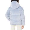 imageKenneth Cole Womens Mixed Quilted Down Alternative Puffer CoatCorduroy Dusty Blue