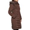 imageKenneth Cole Womens Mixed Quilted Down Alternative Puffer CoatQuilted Puffer Dark Roast