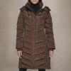 imageKenneth Cole Womens Mixed Quilted Down Alternative Puffer CoatQuilted Puffer Dark Roast