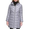 imageKenneth Cole Womens Mixed Quilted Down Alternative Puffer CoatFull Zip Nickel