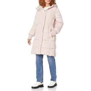 imageKenneth Cole Womens Mixed Quilted Down Alternative Puffer CoatMemory Anork Rose Dust