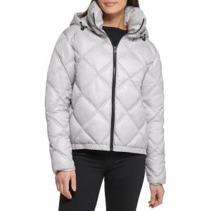 imageKenneth Cole Womens Mixed Quilted Down Alternative Puffer CoatPearl