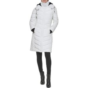 imageKenneth Cole Womens Mixed Quilted Down Alternative Puffer CoatQuilted Puffer White