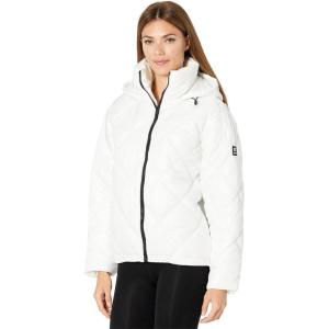 imageKenneth Cole Womens Mixed Quilted Down Alternative Puffer CoatWhite