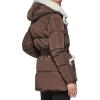 imageKenneth Cole Womens Faux Sherpa Trim Hooded Puffer CoatSherpa Trim Dark Roast