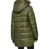 imageKenneth Cole Womens Heavy Weight Mix Media Full Sherpa Lined Puffer JacketHeavyweight Loden