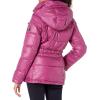 imageKenneth Cole Womens Heavy Weight Mix Media Full Sherpa Lined Puffer JacketHorizontal Zip Magenta