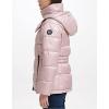 imageKenneth Cole Womens Heavy Weight Mix Media Full Sherpa Lined Puffer JacketHorizontal Zip Pink