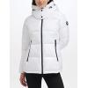 imageKenneth Cole Womens Heavy Weight Mix Media Full Sherpa Lined Puffer JacketHorizontal Zip White