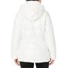 imageKenneth Cole Womens Heavy Weight Mix Media Full Sherpa Lined Puffer JacketHorizontal Zip White