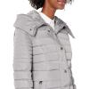 imageKenneth Cole Womens Heavy Weight Mix Media Full Sherpa Lined Puffer JacketWaist Detail Sleet