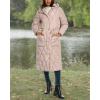 imageKenneth Cole Womens Quilted Long Puffer Stadium JacketDiamond Quilted Rose Dust