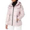 imageKenneth Cole Womens Heavy Weight Mix Media Full Sherpa Lined Puffer JacketHorizontal Zip Pink